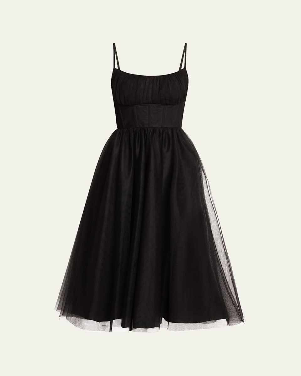 Tulle Corset Midi Dress